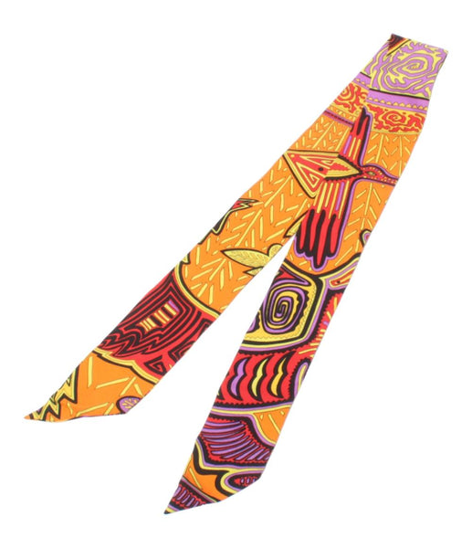 美品 エルメス スカーフ シルク100％ ツイリー パナマのクナ族