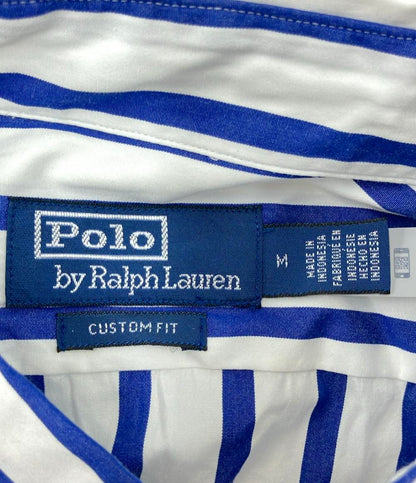 美品 ポロ・ラルフローレン ストライプ柄ワイドカラー長袖シャツ メンズ SIZE M POLO RALPH LAUREN