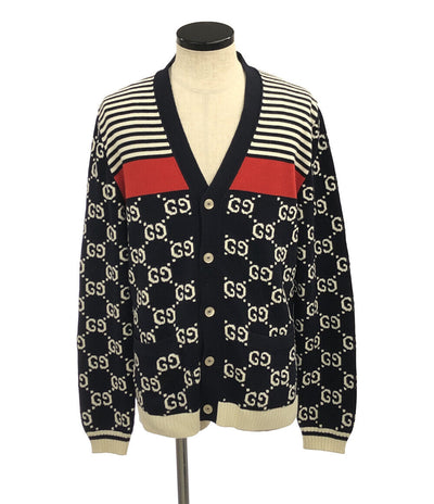 グッチ 美品 GGストライプニットカーディガン     523048 メンズ SIZE M (M) GUCCI