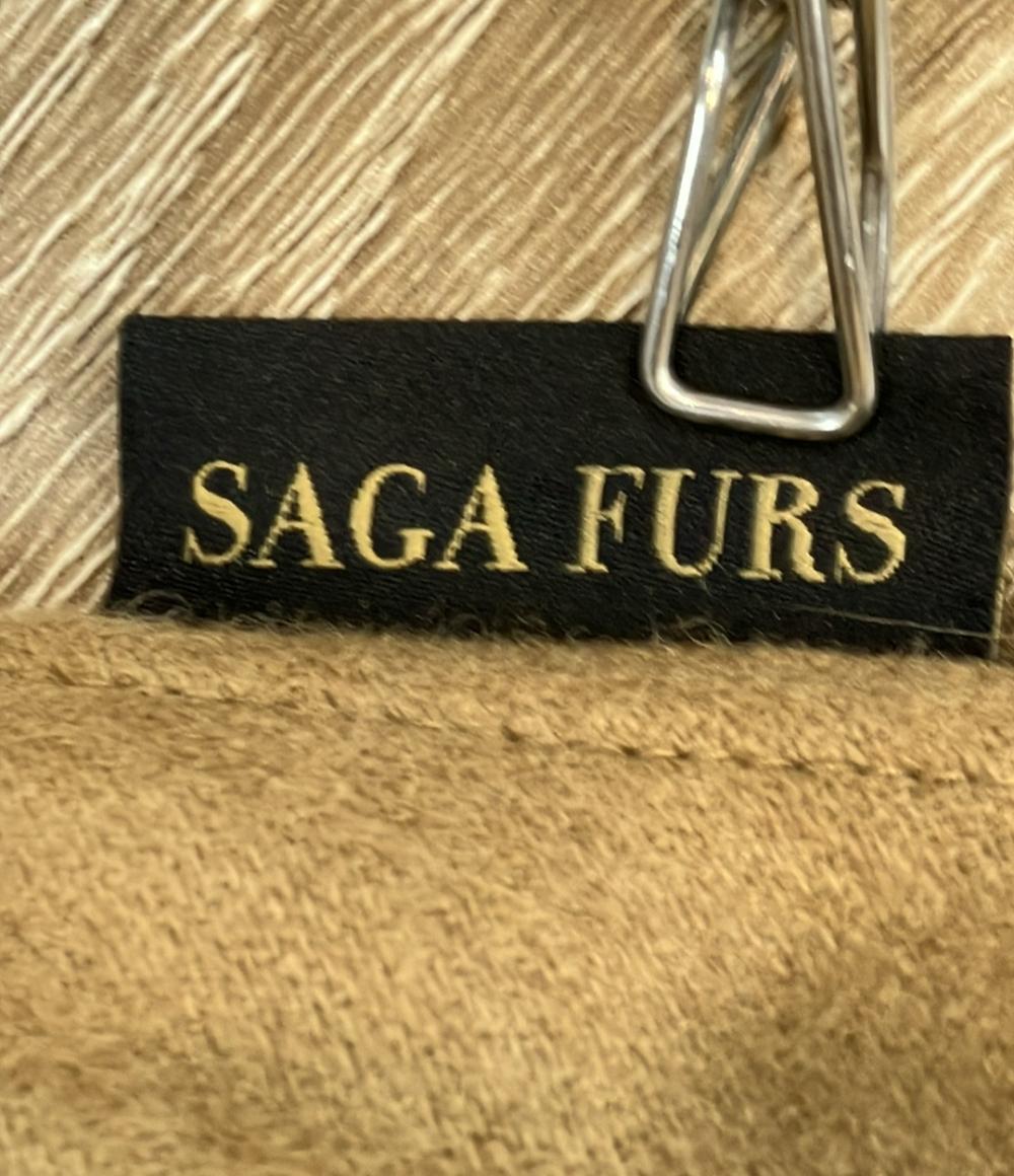 SAGA FUR コート ポンチョ カシミヤ100% ブルーフォックス ラビット J-6337 レディース SIZE M〜L サガ ファー
