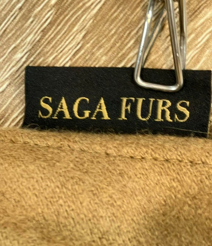 SAGA FUR コート ポンチョ カシミヤ100% ブルーフォックス ラビット J-6337 レディース SIZE M〜L サガ ファー