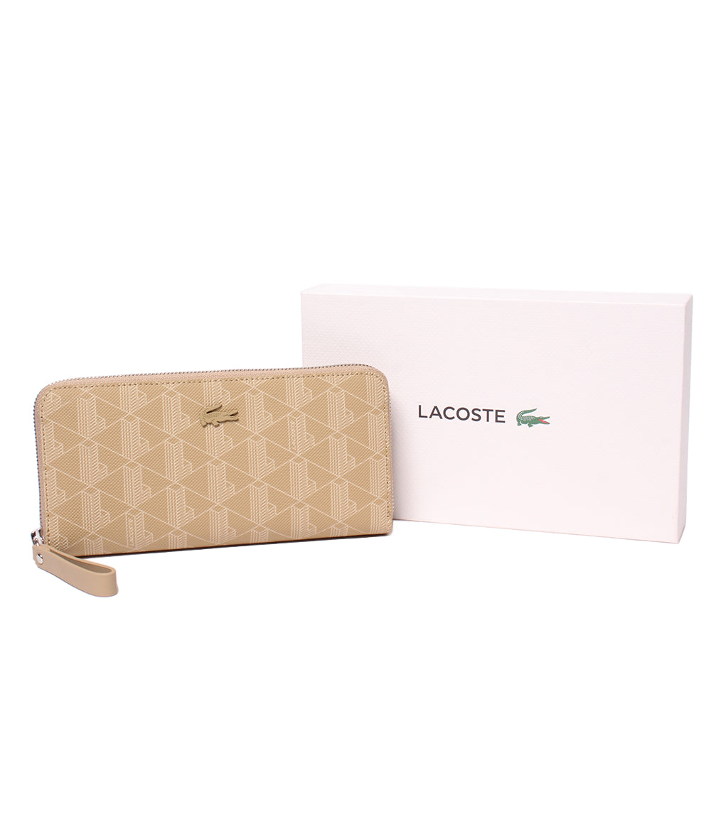 美品 LACOSTE ラウンドファスナー長財布 メンズ ラコステ