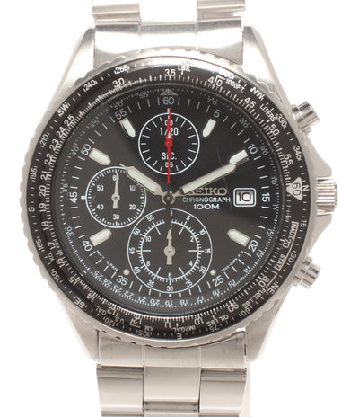 SEIKO 腕時計 クオーツ ブラック 7T92-0CF0 メンズ セイコー