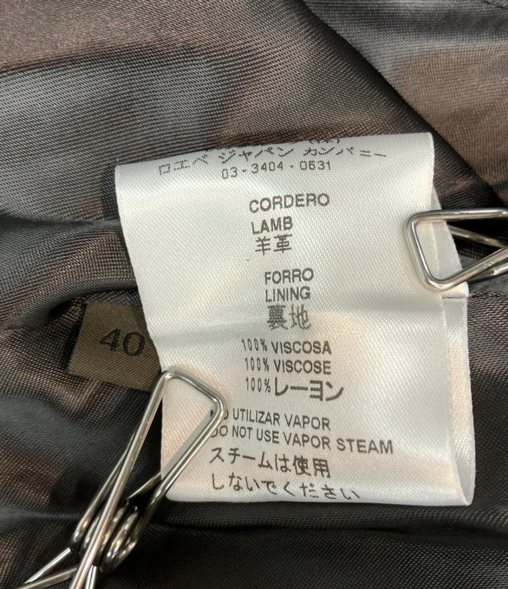 LOEWE ノーカラージャケット レザー スエード レディース SIZE 40 (M