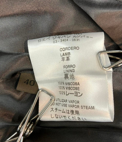LOEWE ノーカラージャケット レザー スエード レディース SIZE 40 (M) ロエベ