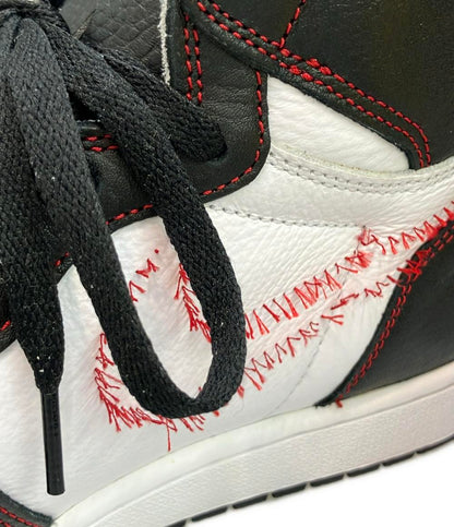 美品 Air Jordan NIKE ハイカットスニーカー ブラック/イエロー/ジムレッド エアジョーダン1 ハイ OG デファイアント CD6679-071 メンズ SIZE 28.0