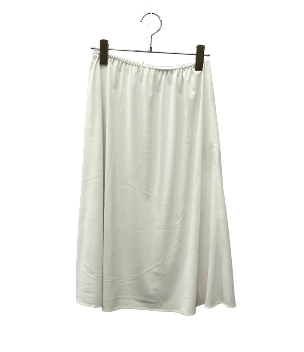 allureville 半袖ワンピース ホワイト サッカースキッパーパターン インナースカート  ベルト付き 202510-14-170 レディース SIZE 2 (M) アルアバイル