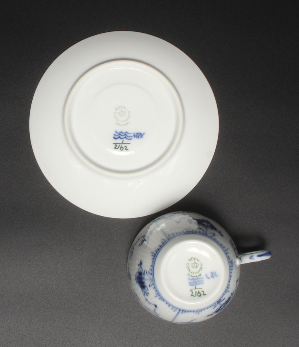 美品 Royal Copenhagen カップ＆ソーサー ブルーフルーテッド プレイン ロイヤルコペンハーゲン