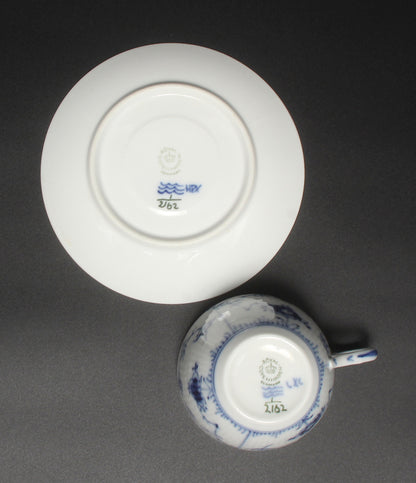 美品 Royal Copenhagen カップ＆ソーサー ブルーフルーテッド プレイン ロイヤルコペンハーゲン