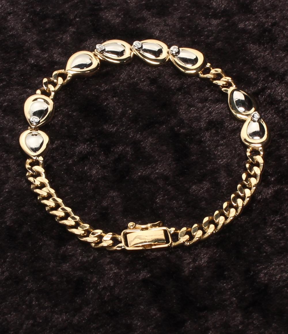 美品 ブレスレット K18 Pt850 ダイヤ 0.08ct レディース