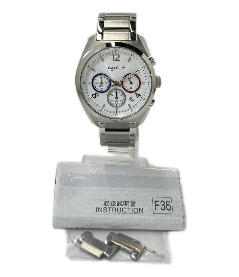 アニエスベー 腕時計 クオーツ ホワイト VD53-K200 メンズ agnes b