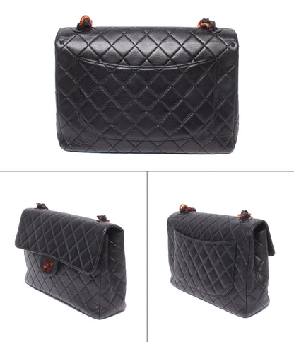 CHANEL チェーンショルダーバッグ 肩掛け 斜め掛け ゴールド金具 4番台 デカマトラッセ シングルチェーン シングルフラップ レディース シャネル