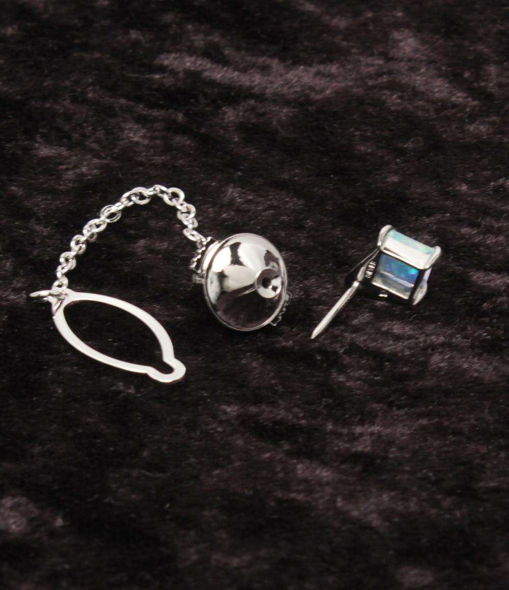 美品 クレサンベール タイピン SV クリエイテッドオパール メンズ CRESCENT VERT