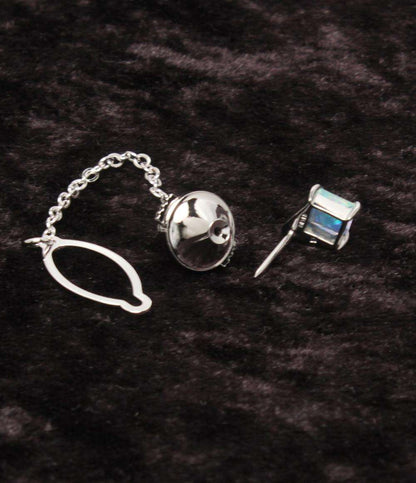 美品 クレサンベール タイピン SV クリエイテッドオパール メンズ CRESCENT VERT