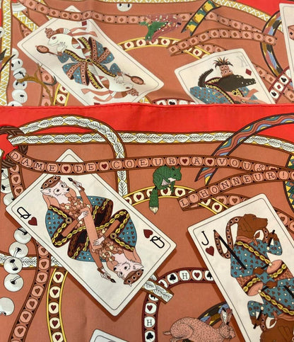 HERMES スカーフ シルク100% カレ90 DAME DE COEUR A VOUS L'HONNEUR レディース エルメス