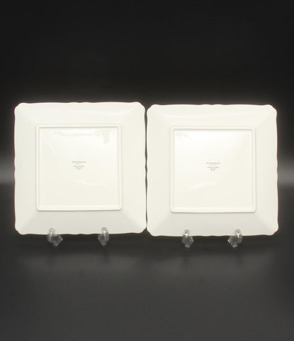 美品 ウェッジウッド スクエアプレート 皿 2点セット 22cm タフェッタ フラワー WEDGWOOD