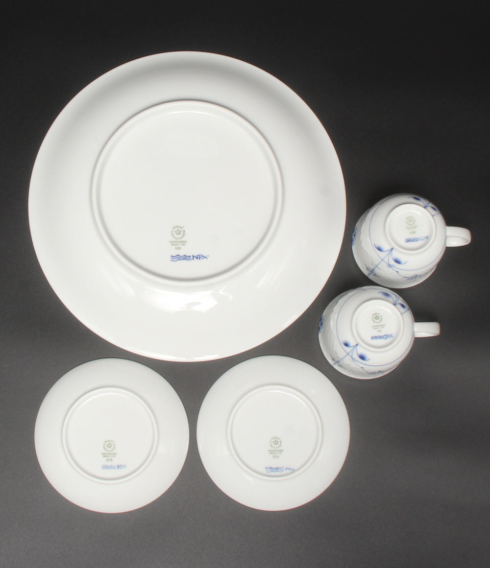 美品 Royal Copenhagen カップ＆ソーサー2客 プレート 皿 26cm 3点セット ブルーパルメッテ ロイヤルコペンハーゲン