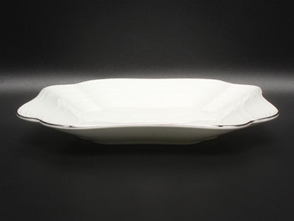 美品 WEDGWOOD クエアディッシュ 皿 24cm インタグリオ プラチナ ウエッジウッド
