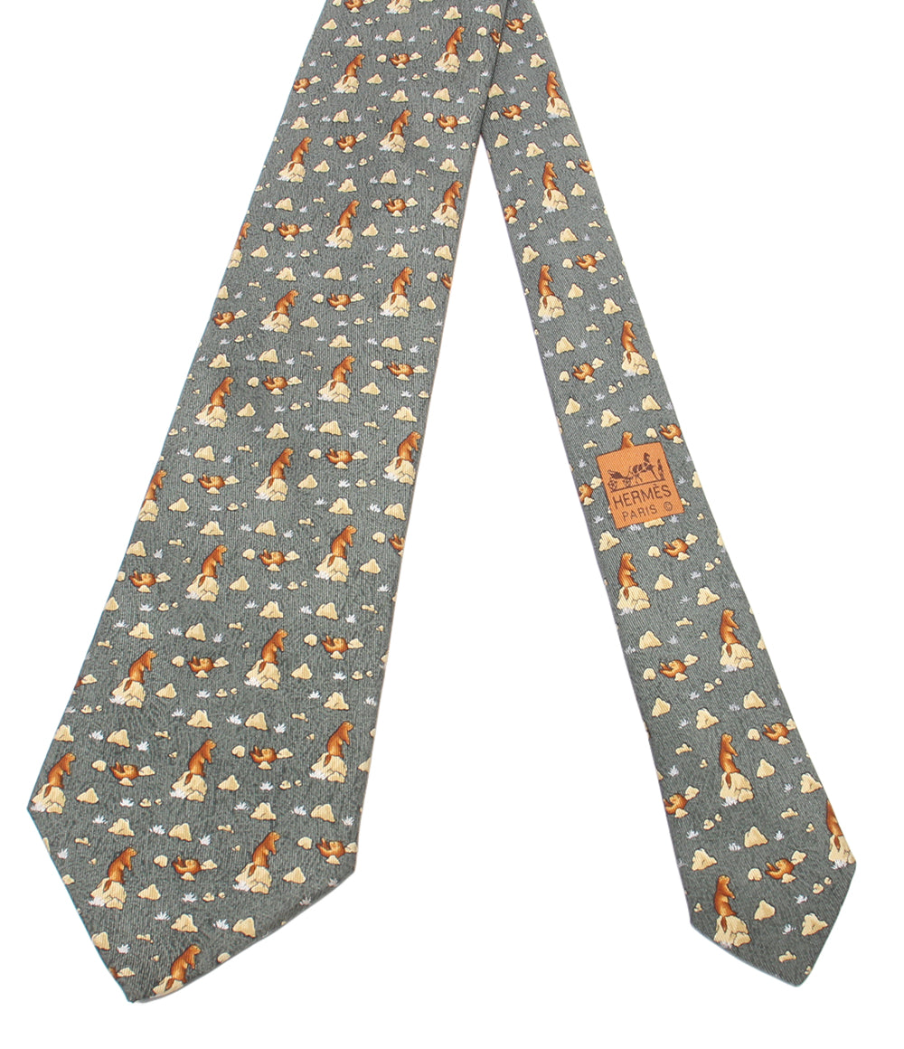 美品 HERMES ネクタイ シルク100％ メンズ エルメス