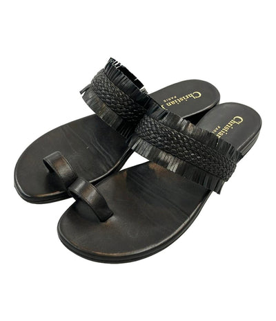 クリスチャンディオール レザーサンダル ラムスキン編み込み レディース SIZE 35 Christian Dior