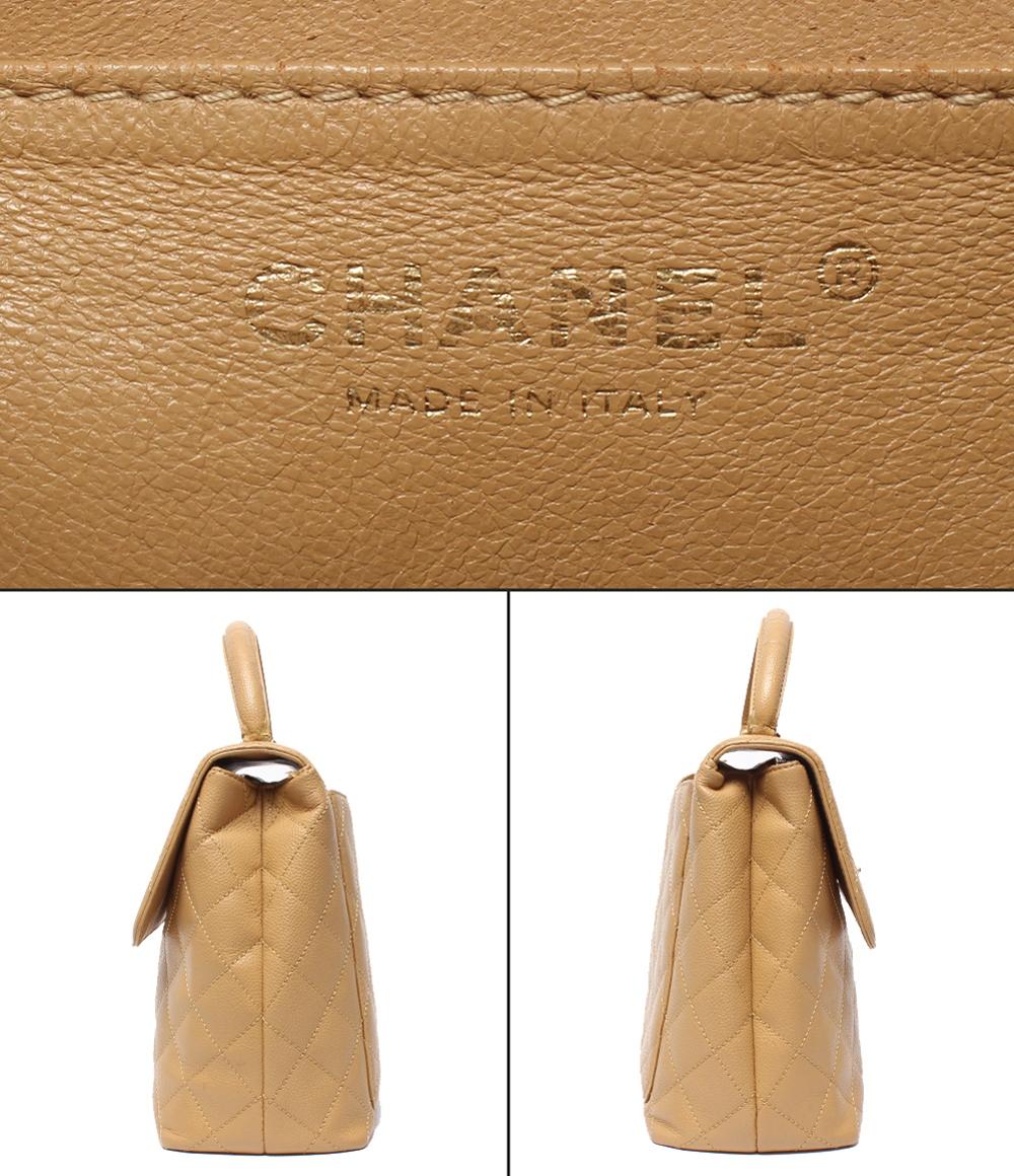 CHANEL ハンドバッグ ゴールド金具 キャビアスキン マトラッセ トップハンドル 8番台 A12397 レディース シャネル