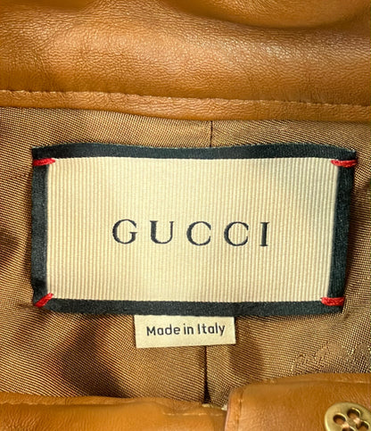 GUCCI レザージャケット GGキャンバス 681034 Z8AV6 レディース SIZE 40 (M) グッチ