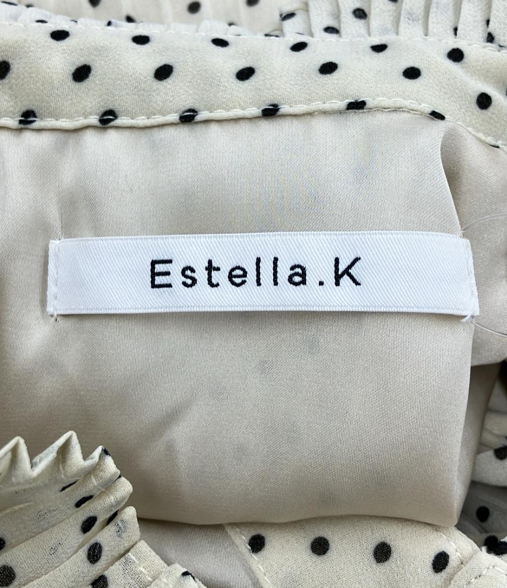 Estella.K プリーツ長袖ワンピース ドット柄 122341216 レディース SIZE F (M) エステラケー