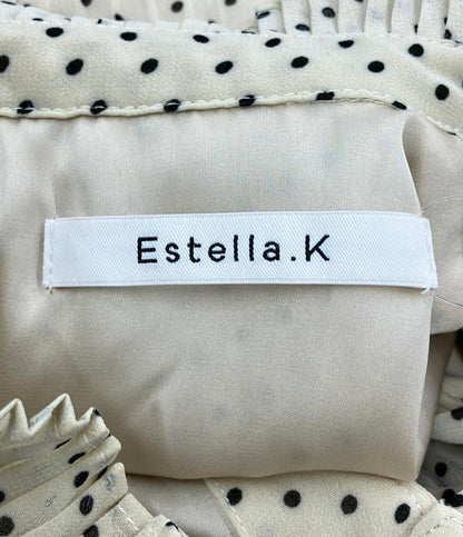 Estella.K プリーツ長袖ワンピース ドット柄 122341216 レディース SIZE F (M) エステラケー