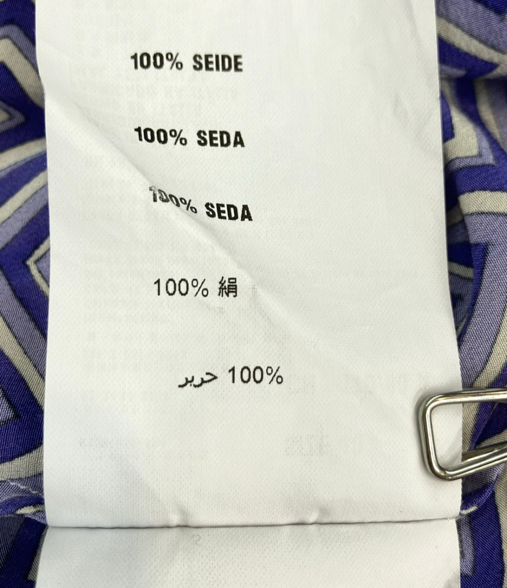PRADA ノースリーブブラウス シルク100% 幾何学模様 レディース SIZE 40 (M) プラダ