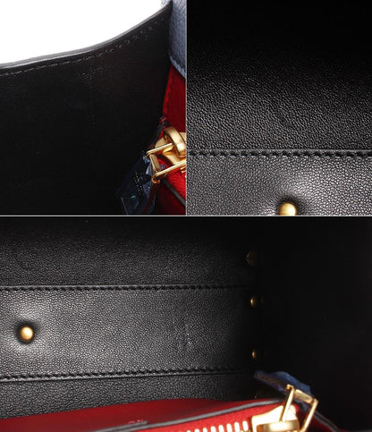 美品 ヴァレンティノ・ガラヴァーニ レザー ハンドバッグ ショルダーバッグ Vスリング スモール ハンドバッグ グレインカーフスキン ナイアガラ