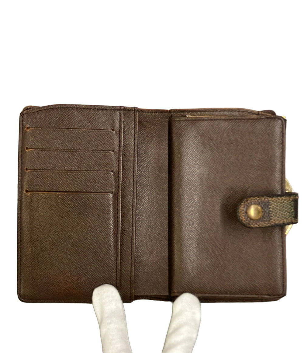 LOUIS VUITTON 二つ折り財布 ポルトフォイユ ヴィエノワ ダミエ エベヌ