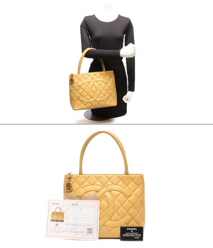 CHANEL トートバッグ ゴールド金具 キャビアスキン 復刻トート メダリオン  5番台 レディース シャネル