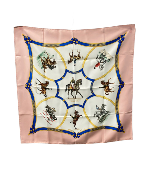 美品 HERMES スカーフ シルク100% カレ90 フランス国立乗馬学校 ECOLE