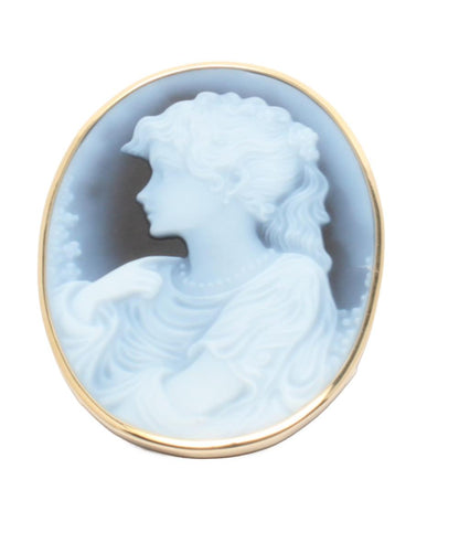 美品 ブローチ ペンダントトップ K18 ストーンカメオ レディース