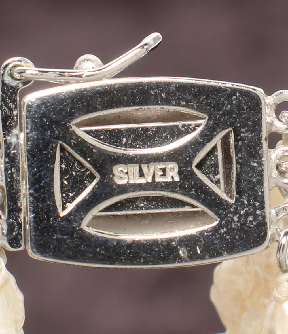 5連ネックレス SILVER パール レディース