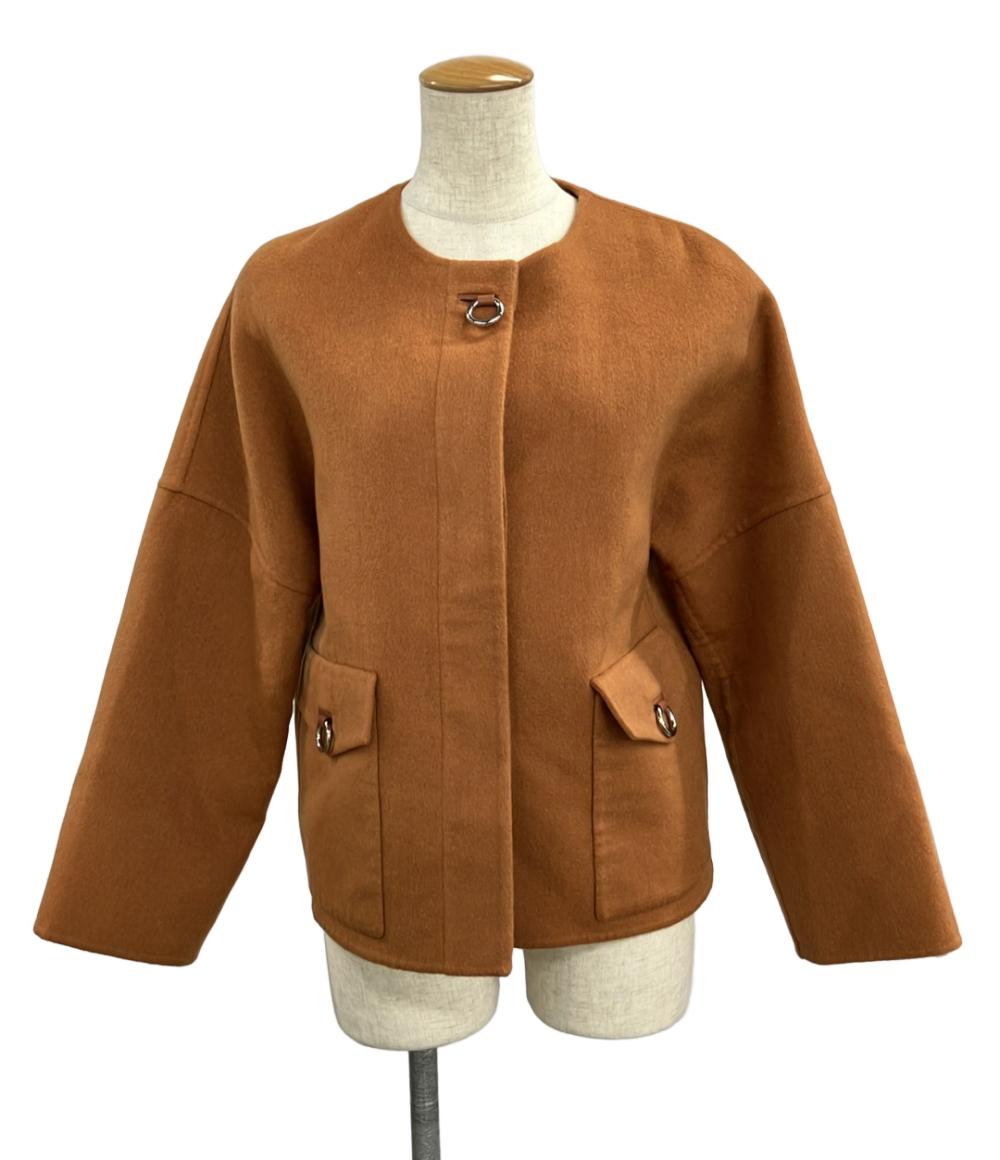 美品 HERMES カシミヤショートコート3E0109DZ レディース SIZE 34 (XS) エルメス
