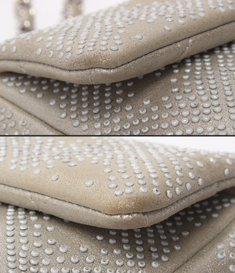 CHANEL チェーンショルダーバッグ 肩掛け 斜め掛け ストーン シングル