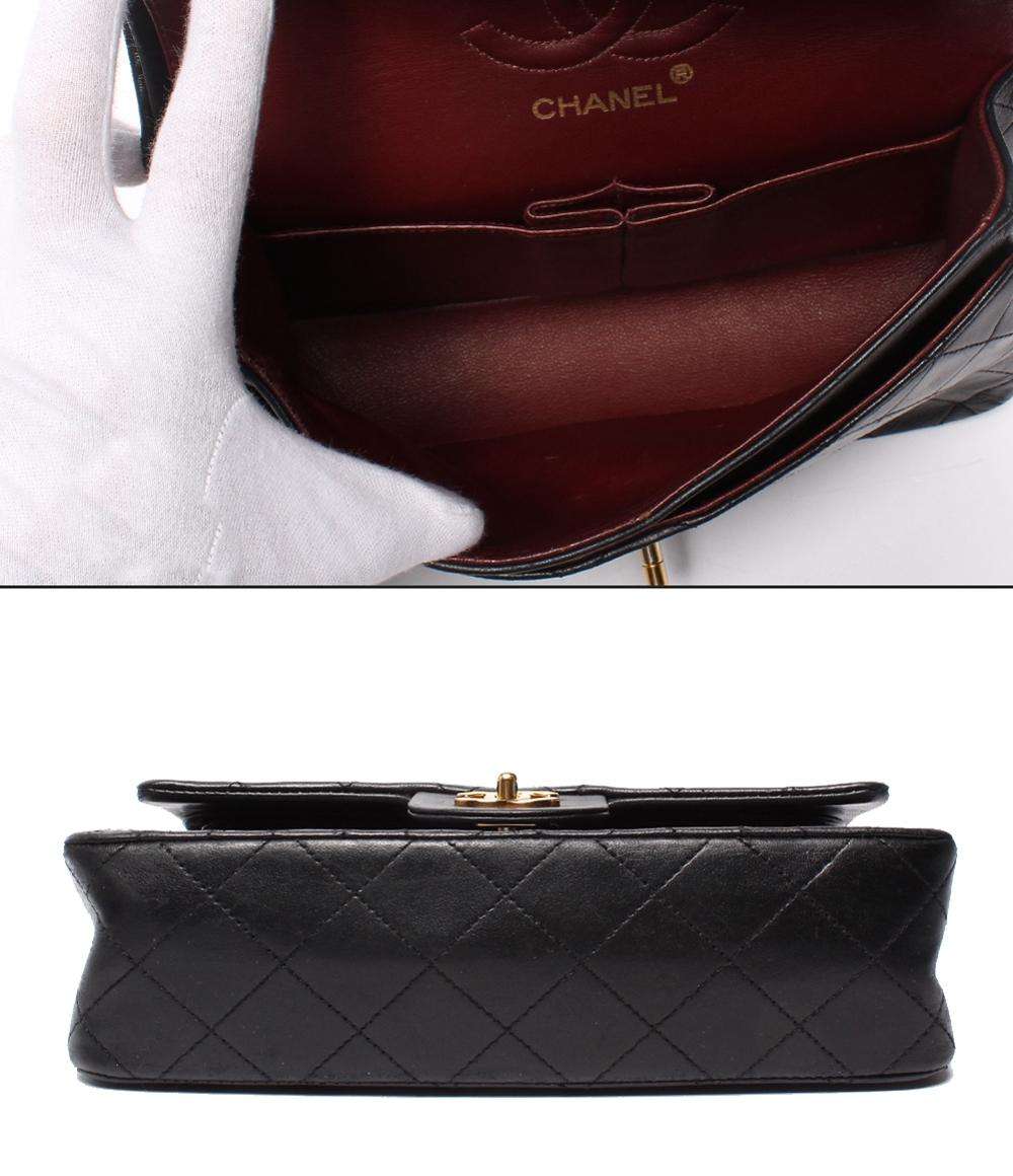 CHANEL チェーンショルダーバッグ ダブルチェーン ダブルフラップ ゴールド金具 ラムスキン 1番台 マトラッセ23 レディース シャネル