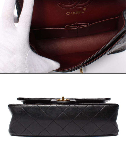 CHANEL チェーンショルダーバッグ ダブルチェーン ダブルフラップ ゴールド金具 ラムスキン 1番台 マトラッセ23 レディース シャネル