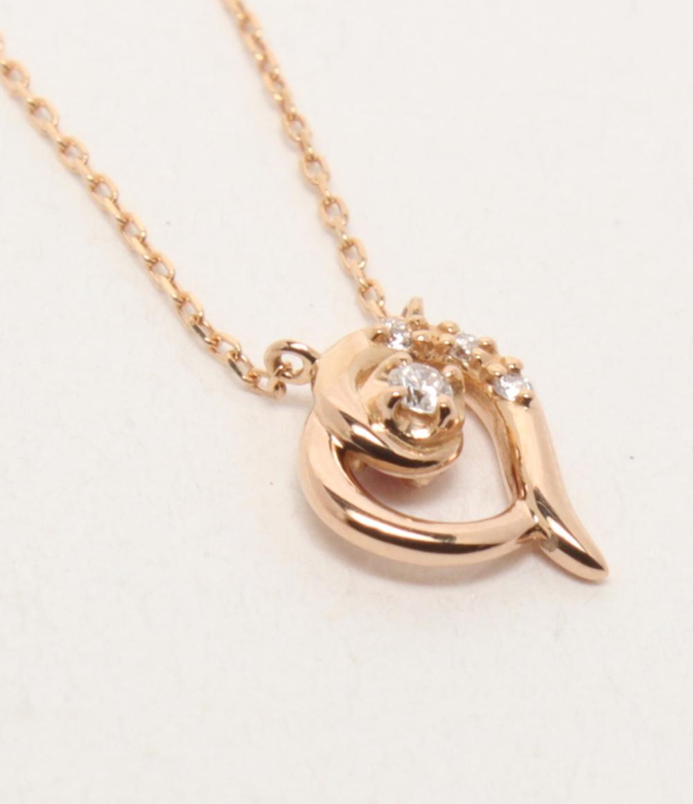 美品 VENDOME AOYAMA ネックレス K18 ダイヤ ルビー リバーシブル ハートモチーフ レディース ヴァンドームアオヤマ