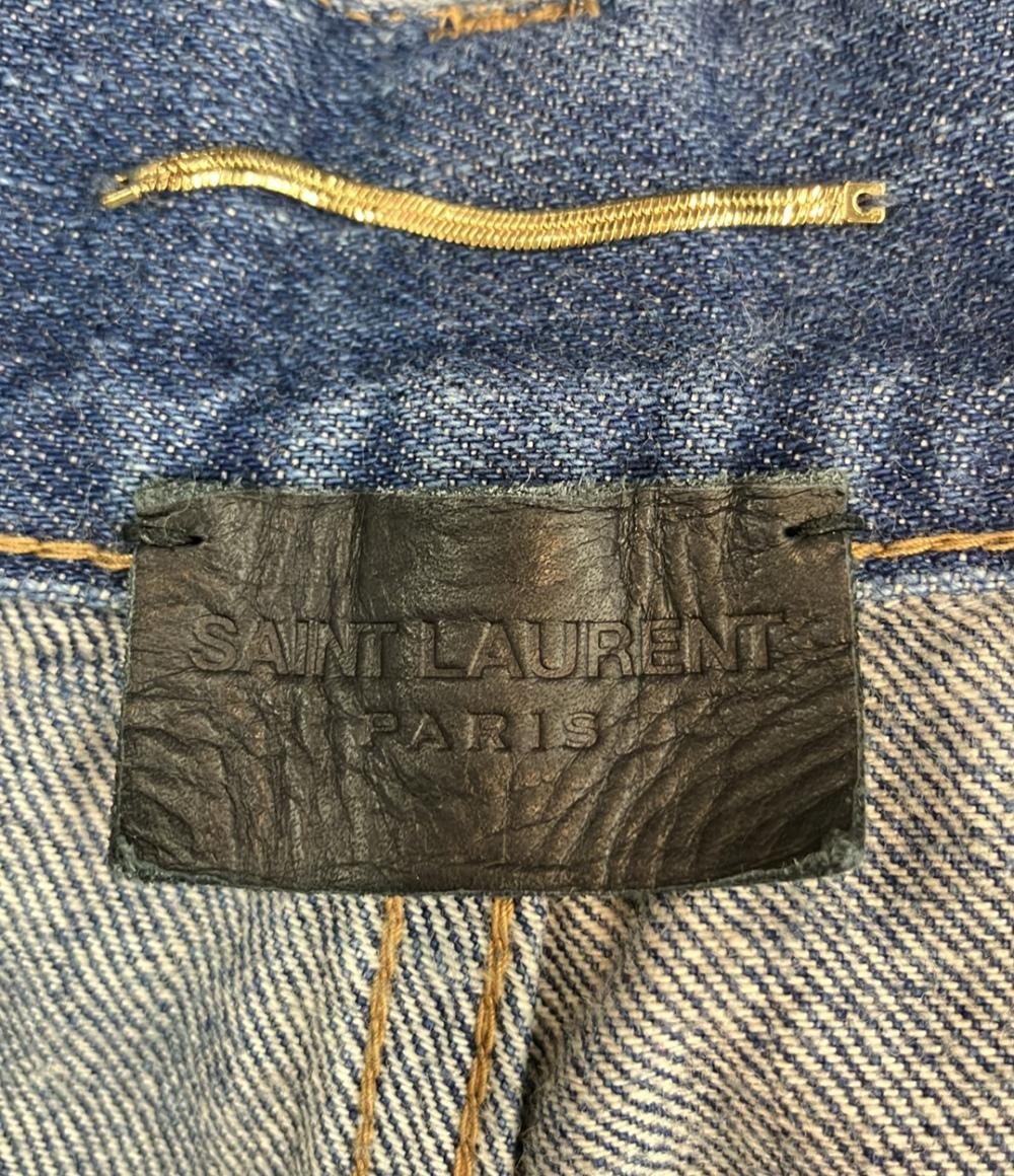 SAINT LAURENT デニムパンツ ダメージ加工 70s CROP DENIM 635895