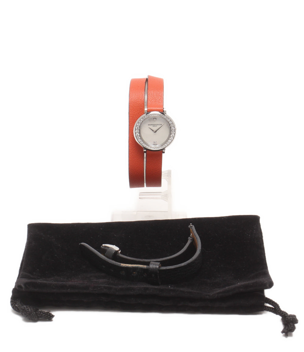 Baume & Mercier 腕時計 2重巻きベルト プティ プロメス クオーツ シェル M0A10290 レディース ボーム＆メルシェ