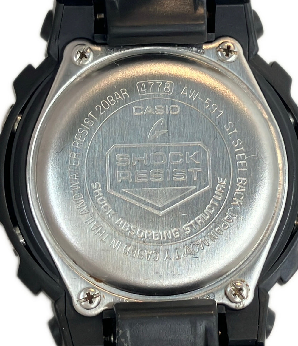 CASIOに 腕時計 G-SHOCK クオーツ ブラック AW-591 レディース メンズ カシオ