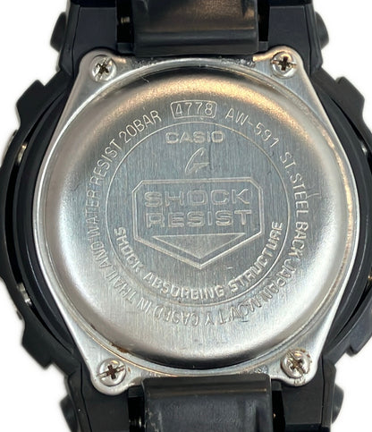 CASIOに 腕時計 G-SHOCK クオーツ ブラック AW-591 レディース メンズ カシオ