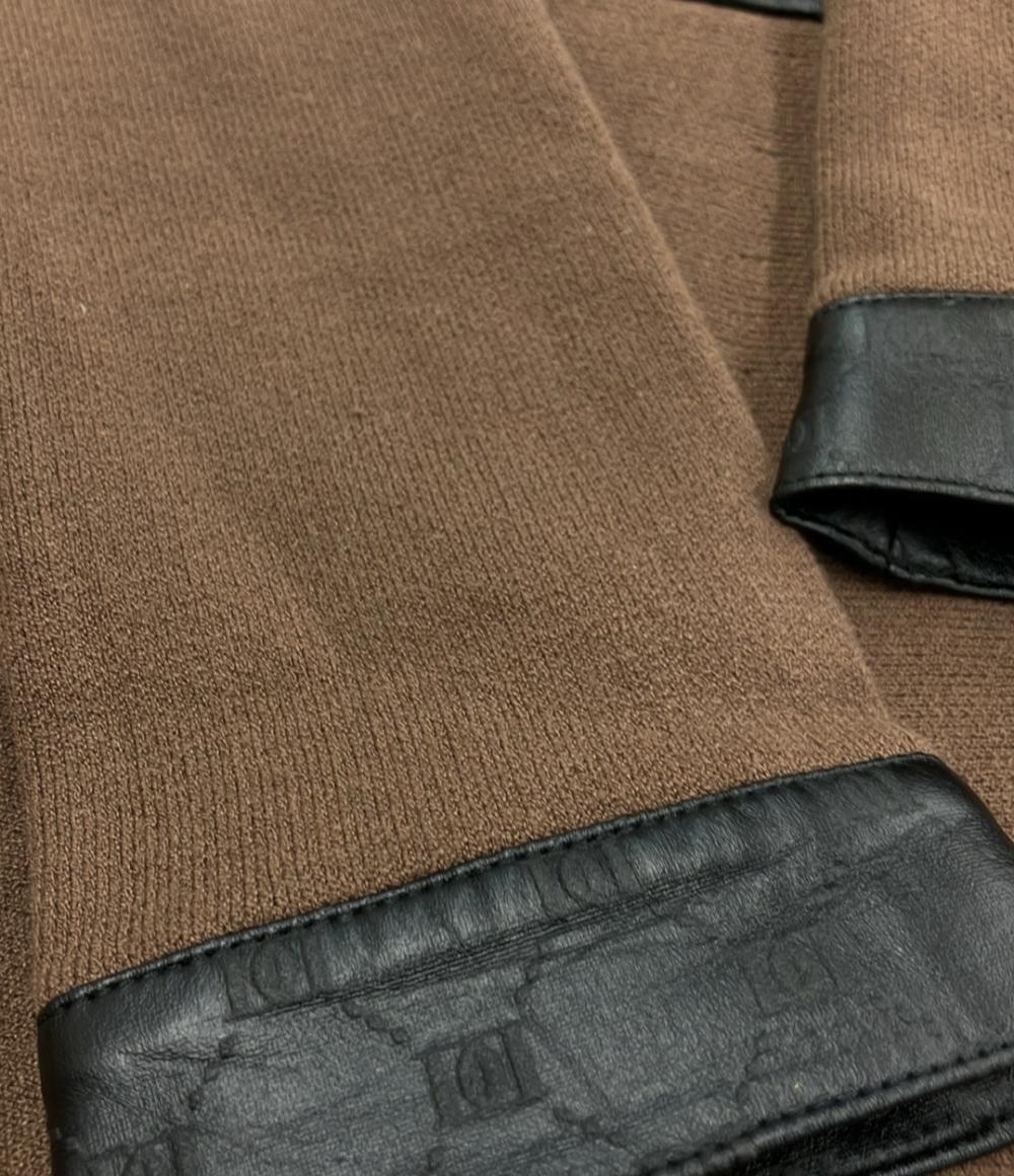 ダーリッチ 長袖ニットワンピース ハーフジップ ロゴレザー レディース SIZE F (M) Darich