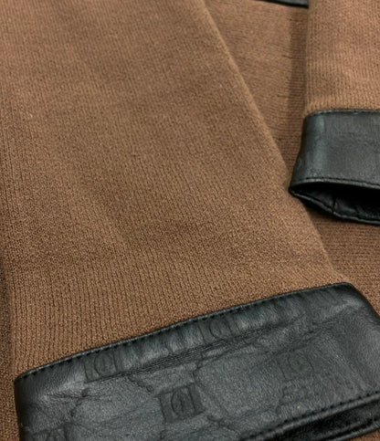 ダーリッチ 長袖ニットワンピース ハーフジップ ロゴレザー レディース SIZE F (M) Darich