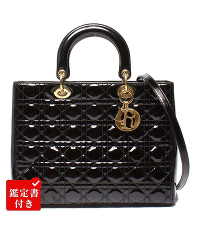 クリスチャンディオール 2way ハンドバッグ ショルダーバッグ 肩掛け パテントンレザー レディディオール カナージュ レディース Christian Dior