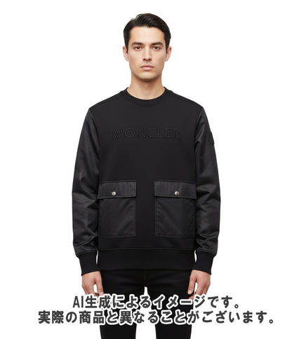 MONCLER トレーナー ロゴ ナイロン切替 H10918G00039 809KR メンズ SIZE L モンクレール
