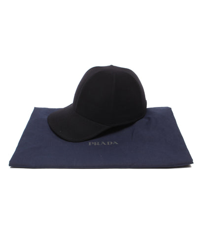 美品 PRADA キャップ ウール トライアングルロゴ マジックテープ式 2HC249 2DUF レディース メンズ SIZE S プラダ