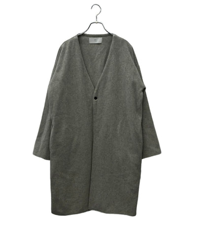 MUYA コート ウール混格子チェック 毛混グレー 羽織 アウター Livery coat mjk25-2512-47 レディース SIZE 2 (M) ムヤ